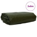 PLANDEKA 650G/M² ZIELONY OLIWKOWY 3X6 M PŁÓTNO Z POWŁOKĄ PVC