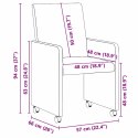 VidaXL Krzesełka jadalne na kółkach 2 pcs Brązowy 57 x 66 x 94 cm
