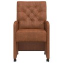 VidaXL Krzesełka jadalne na kółkach 2 pcs Brązowy 58 x 67 x 97 cm