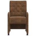 VidaXL Krzesełka jadalne na kółkach 2 pcs Brązowy 58 x 67 x 97 cm