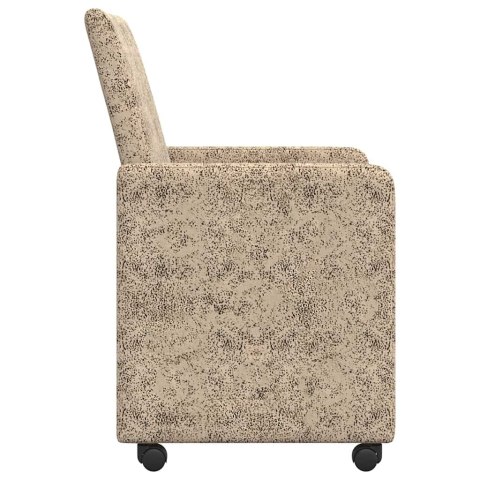 VidaXL Krzesełka jadalne na kółkach 2 pcs Jasnoszary 57 x 66 x 94 cm