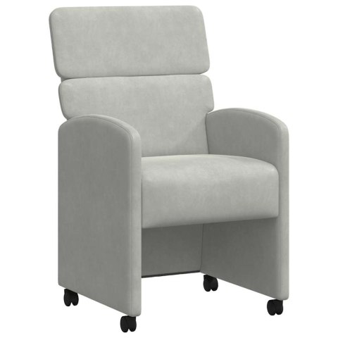 VidaXL Krzesełka jadalne na kółkach 2 pcs Jasnoszary 58 x 65 x 98 cm
