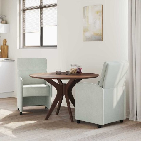 VidaXL Krzesełka jadalne na kółkach 2 pcs Jasnoszary 58 x 65 x 98 cm