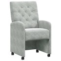 VidaXL Krzesełka jadalne na kółkach 2 pcs Jasnoszary 58 x 67 x 97 cm