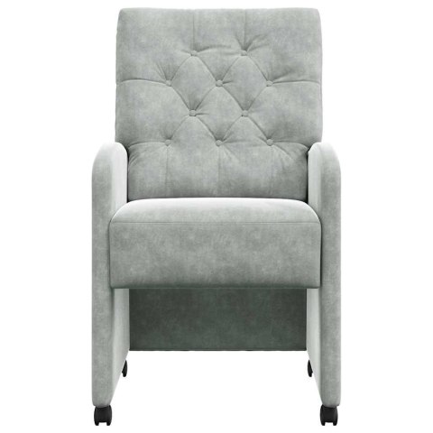 VidaXL Krzesełka jadalne na kółkach 2 pcs Jasnoszary 58 x 67 x 97 cm