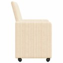 VidaXL Krzesełka jadalne na kółkach 2 pcs Kremowy 57 x 66 x 94 cm