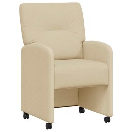 VidaXL Krzesełka jadalne na kółkach 2 pcs Kremowy 57 x 67 x 95 cm