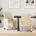 VidaXL Krzesełka jadalne na kółkach 2 pcs Kremowy 58 x 65 x 94 cm