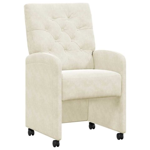 VidaXL Krzesełka jadalne na kółkach 2 pcs Kremowy 58 x 67 x 97 cm