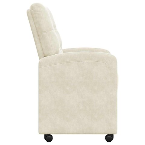 VidaXL Krzesełka jadalne na kółkach 2 pcs Kremowy 58 x 67 x 97 cm