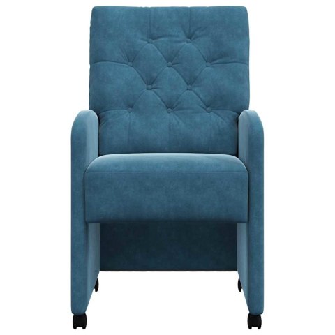VidaXL Krzesełka jadalne na kółkach 2 pcs Niebieski 58 x 67 x 97 cm