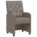 VidaXL Krzesełka jadalne na kółkach 2 pcs Szary 58 x 67 x 97 cm