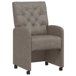 VidaXL Krzesełka jadalne na kółkach 2 pcs Szary 58 x 67 x 97 cm