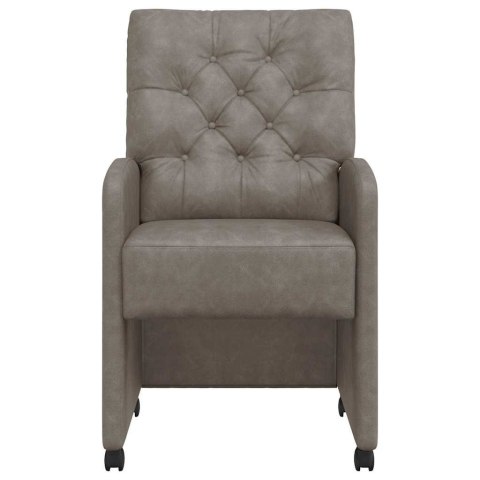 VidaXL Krzesełka jadalne na kółkach 2 pcs Szary 58 x 67 x 97 cm