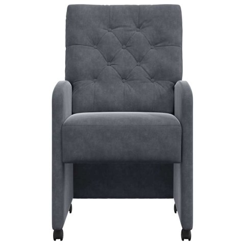 KRZESEŁKA JADALNE NA KÓŁKACH 2 SZT CIEMNO SZARY 58X67X97CM