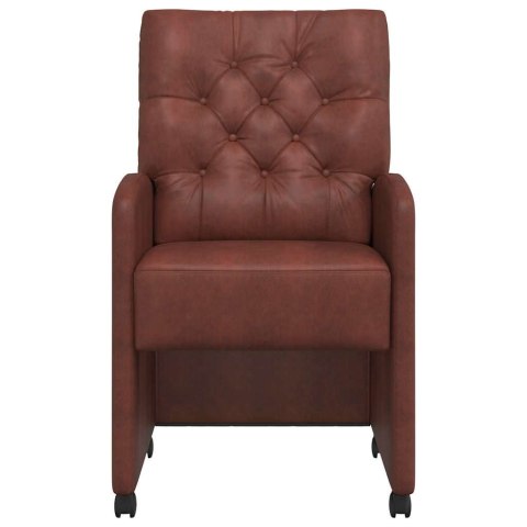 VidaXL Krzesełka jadalne na kółkach z kółkami 2 pcs Błyszczący brązowy