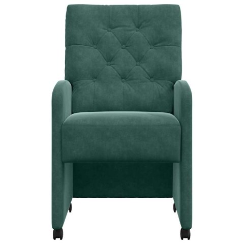 VidaXL Krzesełka jadalne na kółkach z kółkami 2 pcs Ciemnozielony