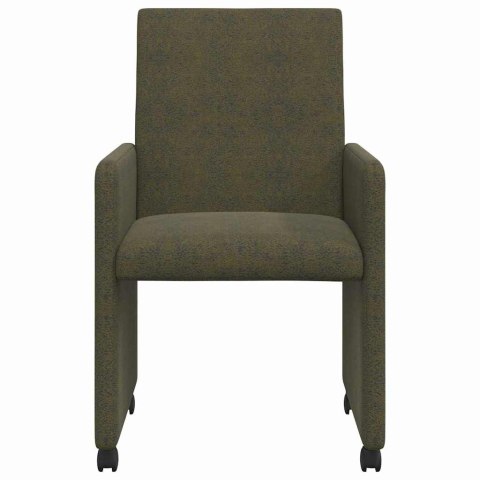 VidaXL Krzesełka jadalne na kółkach z kółkami 2 pcs Zielony wojskowy