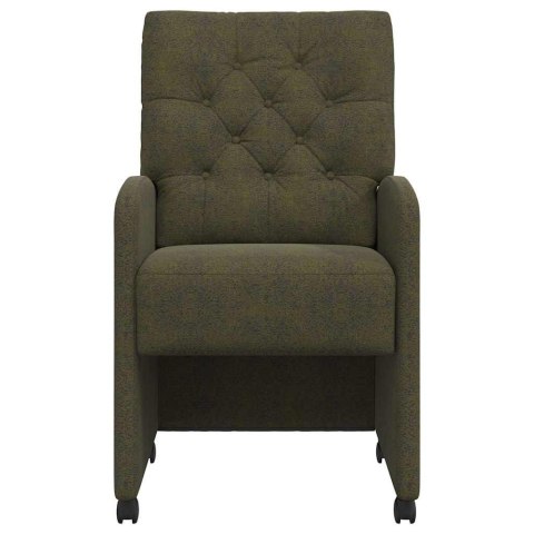 VidaXL Krzesełka jadalne na kółkach z kółkami 2 pcs Zielony wojskowy