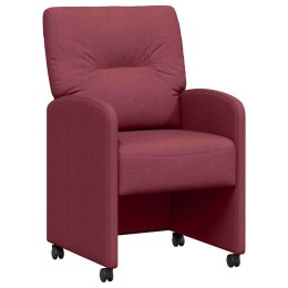 VidaXL Krzesełka jadalne na kółkach z kółkami 2 pcs czerwone wino