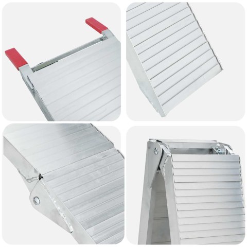 ZESTAW 2 SKŁADANYCH RAMP ZAŁADUNKOWYCH 680 KG ANTYPOŚLIZGOWE 205X29,5X13CM