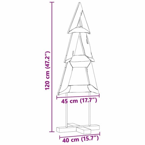CHOINKA Z PODSTAWĄ BRĄZOWY 120CM LITE DREWNO TEKOWE