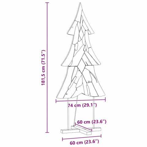 CHOINKA Z PODSTAWĄ BRĄZOWY 180CM LITE DREWNO TEKOWE