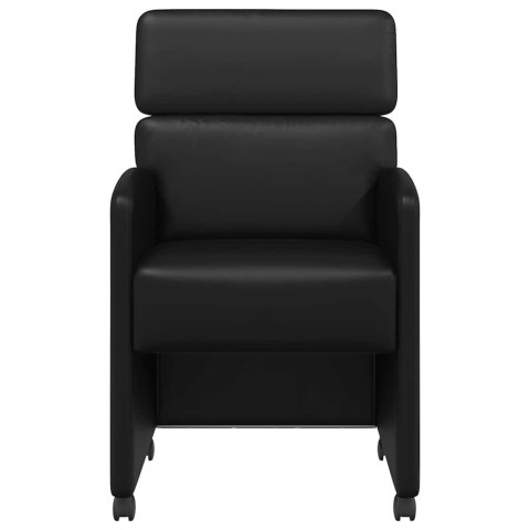 VidaXL Krzesełka jadalne na kółkach 2 pcs Czarny 58 x 65 x 98 cm