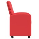 VidaXL Krzesełka jadalne na kółkach 2 pcs Czerwony 58 x 65 x 98 cm