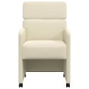 VidaXL Krzesełka jadalne na kółkach 2 pcs Kremowy 58 x 65 x 98 cm