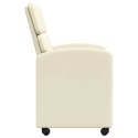 VidaXL Krzesełka jadalne na kółkach 2 pcs Kremowy 58 x 65 x 98 cm