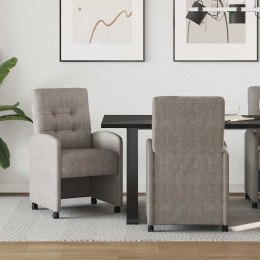 VidaXL Krzesełka jadalne na kółkach 2 pcs Szary 57 x 67 x 98 cm