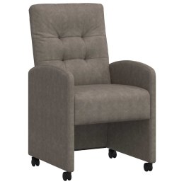 VidaXL Krzesełka jadalne na kółkach 2 pcs Szary 57 x 67 x 98 cm