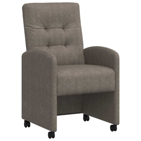 VidaXL Krzesełka jadalne na kółkach 2 pcs Szary 57 x 67 x 98 cm