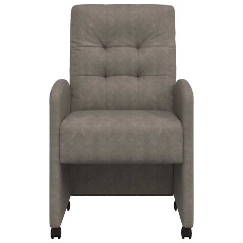 VidaXL Krzesełka jadalne na kółkach 2 pcs Szary 57 x 67 x 98 cm