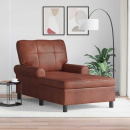 VidaXL Leżak z poduszką Błyszczący Brąz 91 x 157 x 91 cm Antyczny PU