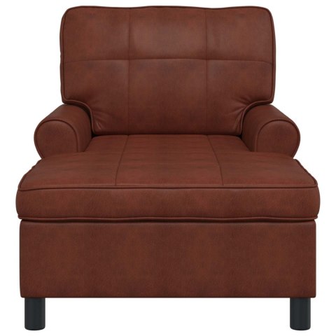 VidaXL Leżak z poduszką Błyszczący Brąz 91 x 157 x 91 cm Antyczny PU