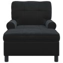 LEŻANKA CZARNY AKSAMIT VELVET SZEZLONG CHAISE LOUNGE SALON MIĘKKI RELAKS