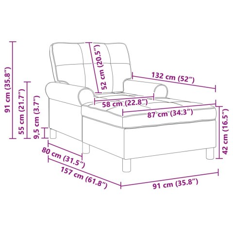 LEŻANKA CZARNA EKO-SKÓRA ANTYCZNA CHAISE LOUNGE SZEZLONG RELAKS SALON