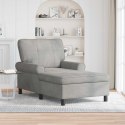 LEŻANKA JASNOSZARY AKSAMIT VELVET SZEZLONG CHAISE LOUNGE SALON RELAKS PUFA