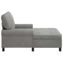 LEŻANKA JASNOSZARY AKSAMIT VELVET SZEZLONG CHAISE LOUNGE SALON RELAKS PUFA