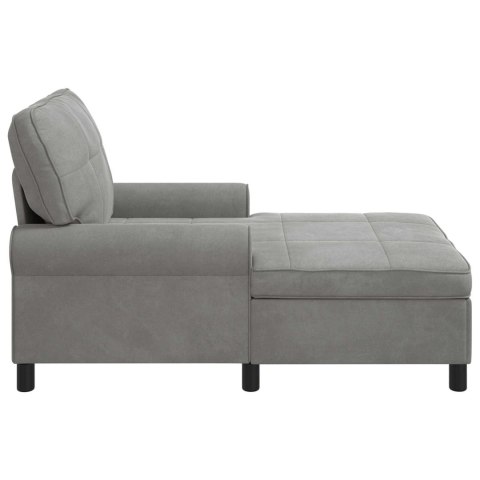 LEŻANKA JASNOSZARY AKSAMIT VELVET SZEZLONG CHAISE LOUNGE SALON RELAKS PUFA