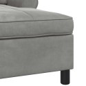 LEŻANKA JASNOSZARY AKSAMIT VELVET SZEZLONG CHAISE LOUNGE SALON RELAKS PUFA