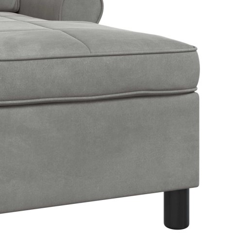 LEŻANKA JASNOSZARY AKSAMIT VELVET SZEZLONG CHAISE LOUNGE SALON RELAKS PUFA