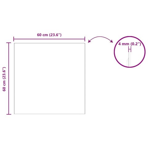 LUSTRO ŚCIENNE KWADRAT 60X60CM SZKŁO HARTOWANE