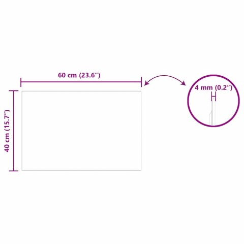 LUSTRO ŚCIENNE PROSTOKĄTNY 60X40CM SZKŁO HARTOWANE