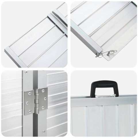 VidaXL Rampa dla wózka inwalidzkiego Srebrny 183 x 73 x 11 cm
