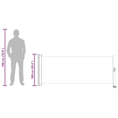 MARKIZA BOCZNA TARASOWA OGRÓD BALKON ROLETA ZWIJANA 100X300CM SZARA