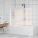 VidaXL Ekran do kąpieli Mrożone 120 x 117 cm Aluminium & Panel PP