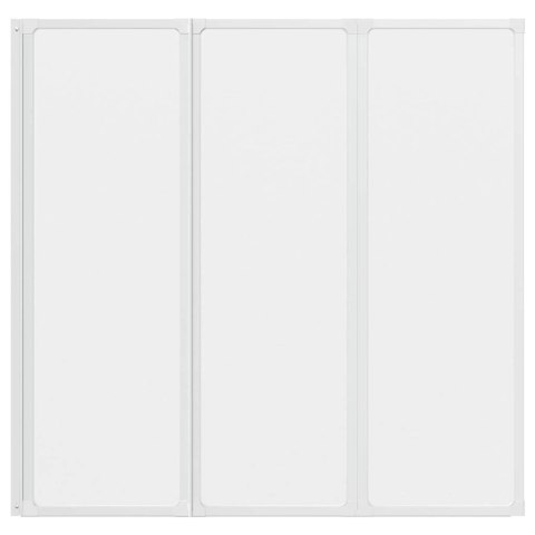 VidaXL Ekran do kąpieli Mrożone 120 x 117 cm Aluminium & Panel PP